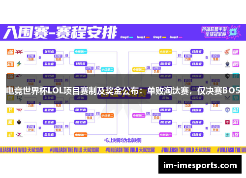 电竞世界杯LOL项目赛制及奖金公布：单败淘汰赛，仅决赛BO5